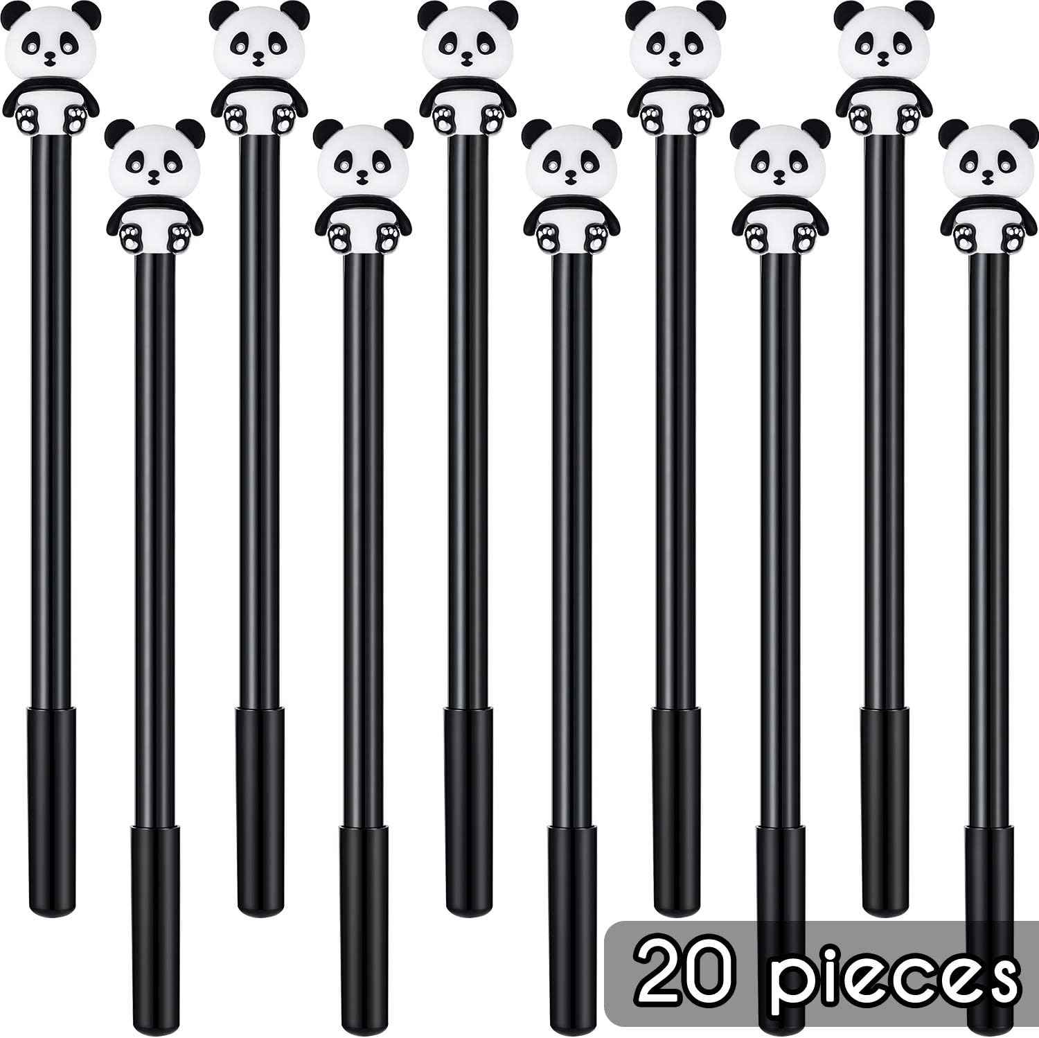 6 Penne A Sfera Retrattili Con Inchiostro Gel A Forma Di Animale – Punta 0,5 Mm, Simpatiche Per Ragazze (Panda) - 4