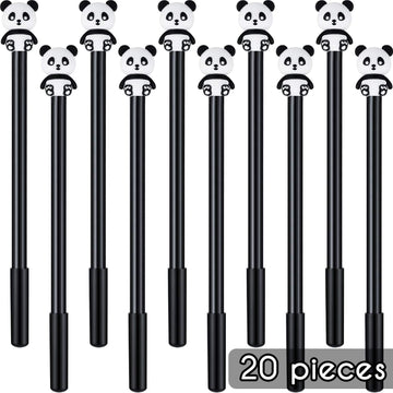 20Pcs Back to School Cute Panda 0.5 mm Black Gel Ink Pens