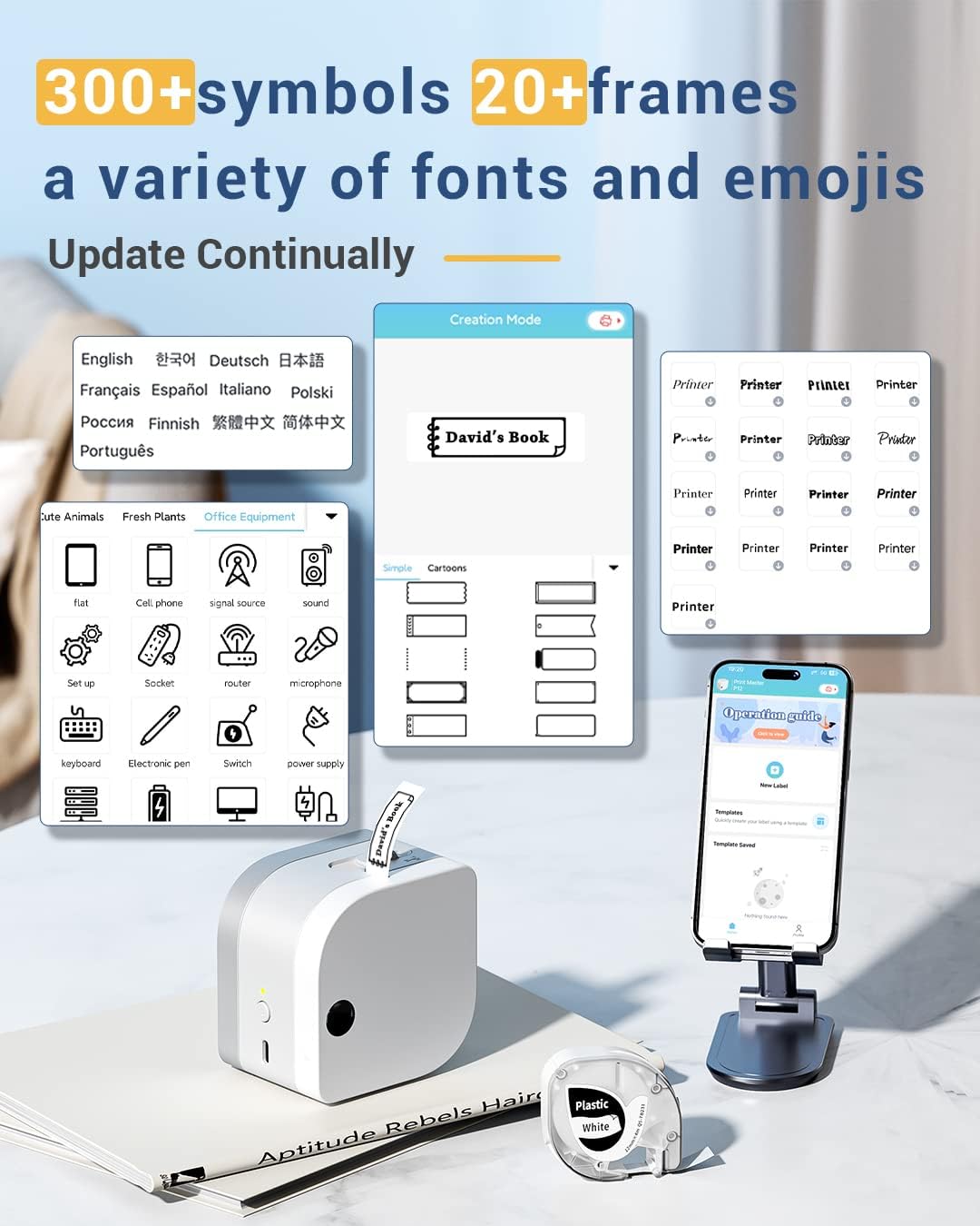 Phomemo P20 Pro Label Maker Machine with Tape,Small Handheld Sticker Printer