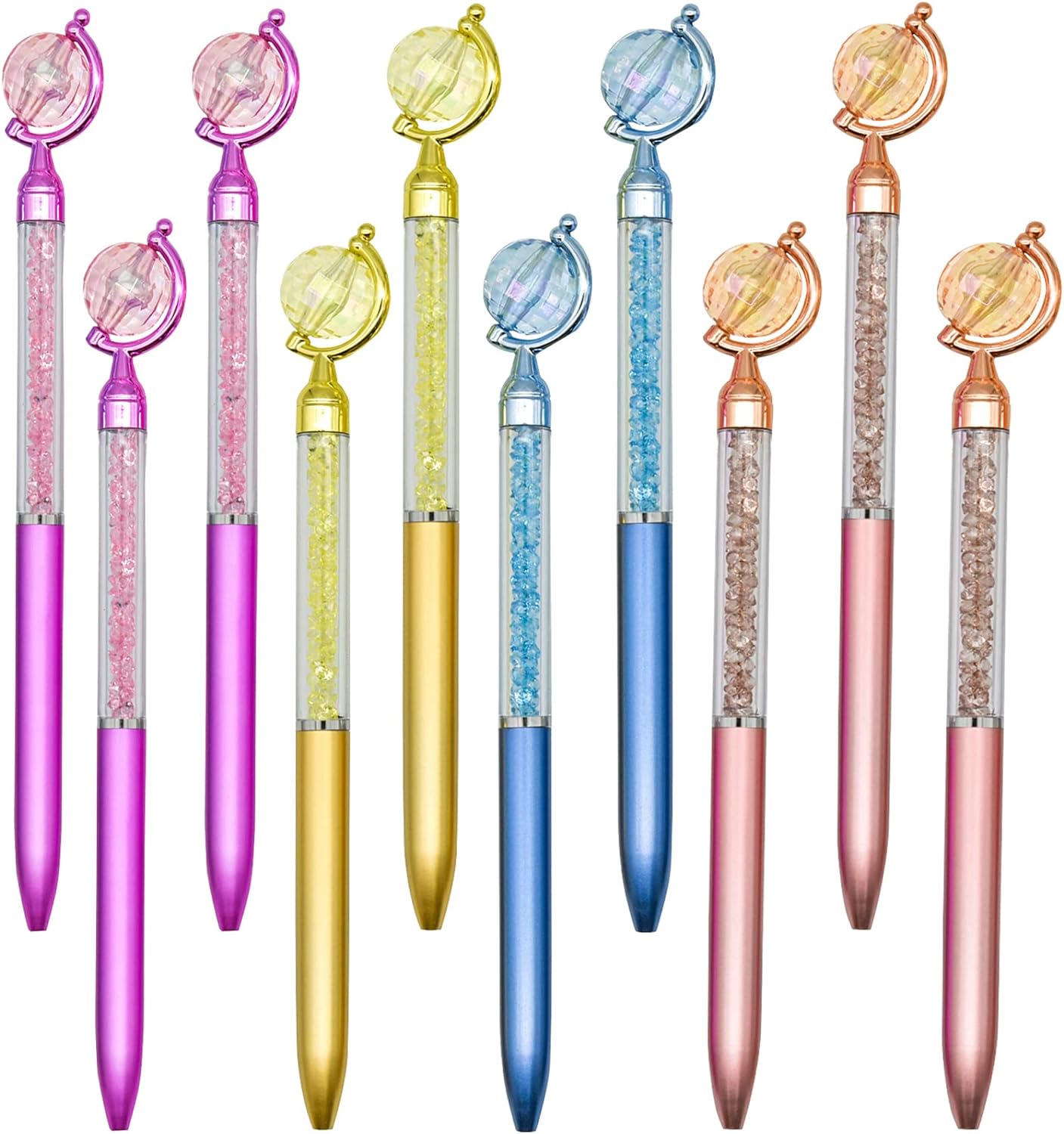 24PCS Novelty Globe Tellurion Shape Crystal Twistable Ballpoint Pens