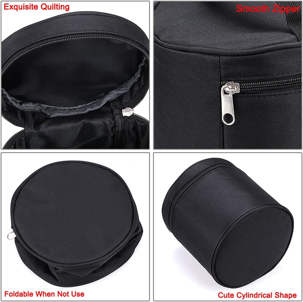 Round Marker Pen Case Stationary Storage Bag for 80 Markers,Black