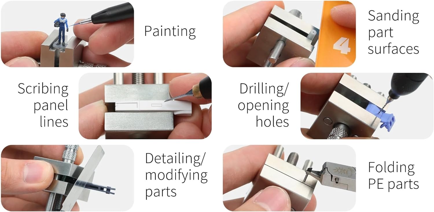 DSPIAE Stainless Steel Precision Mini Vise Grip Width 0.88inch - 0.22inch (AT-MV)