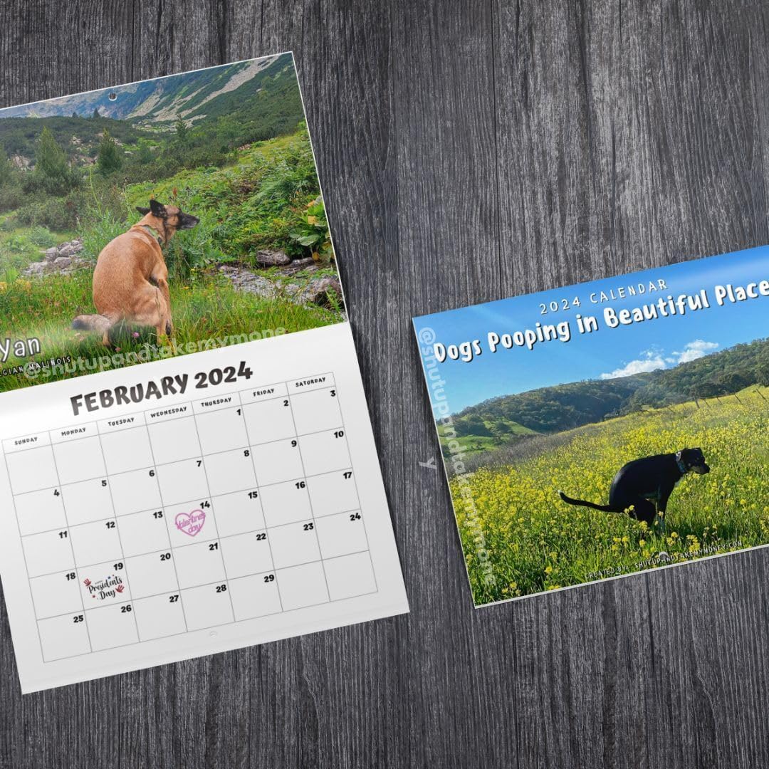 Dogs Pooping In Beautiful Places 2024 Calendar