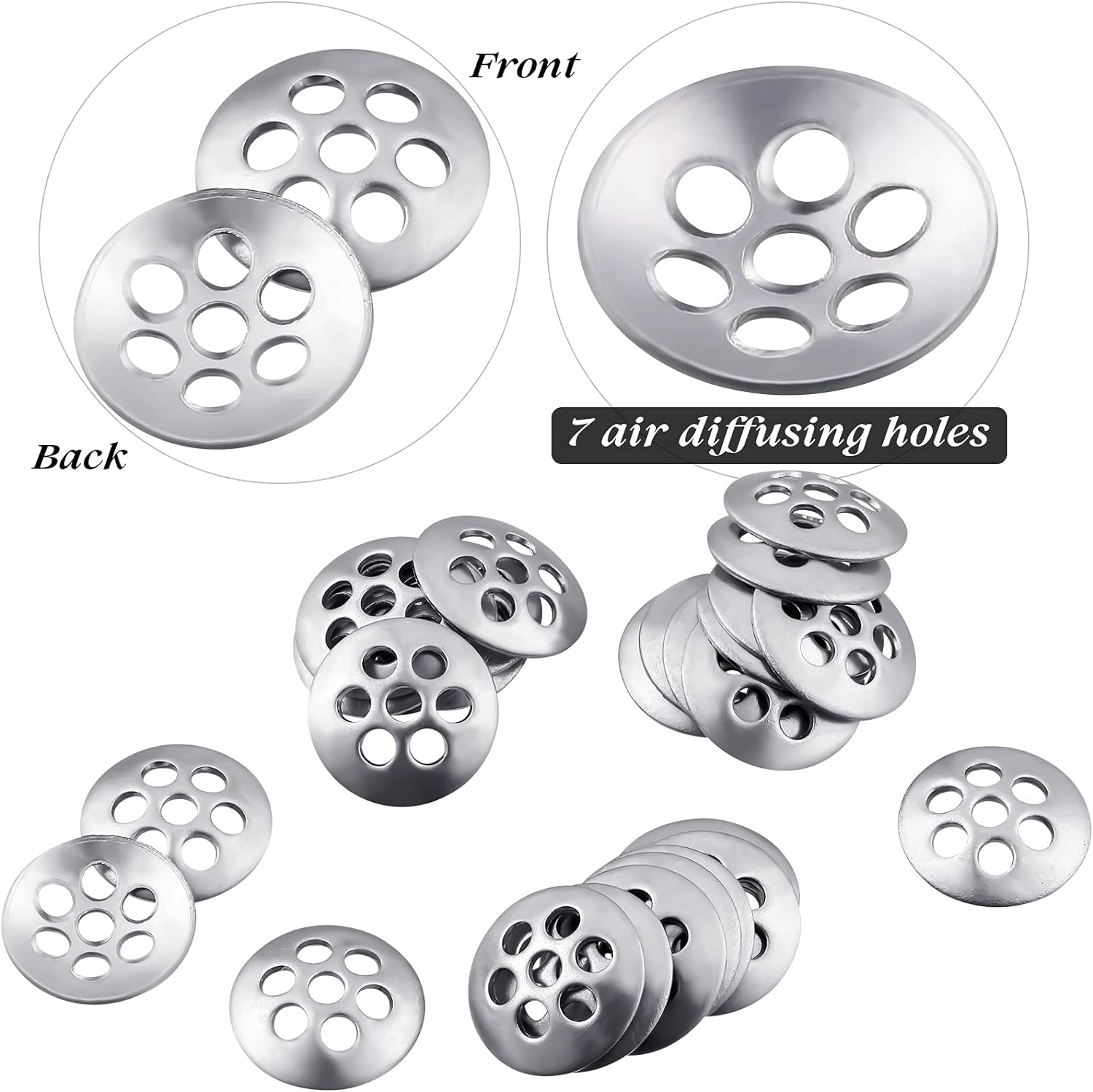 30 Pieces Screens Glass Stainless Steel 0.31 Inch/8mm Curved Filter