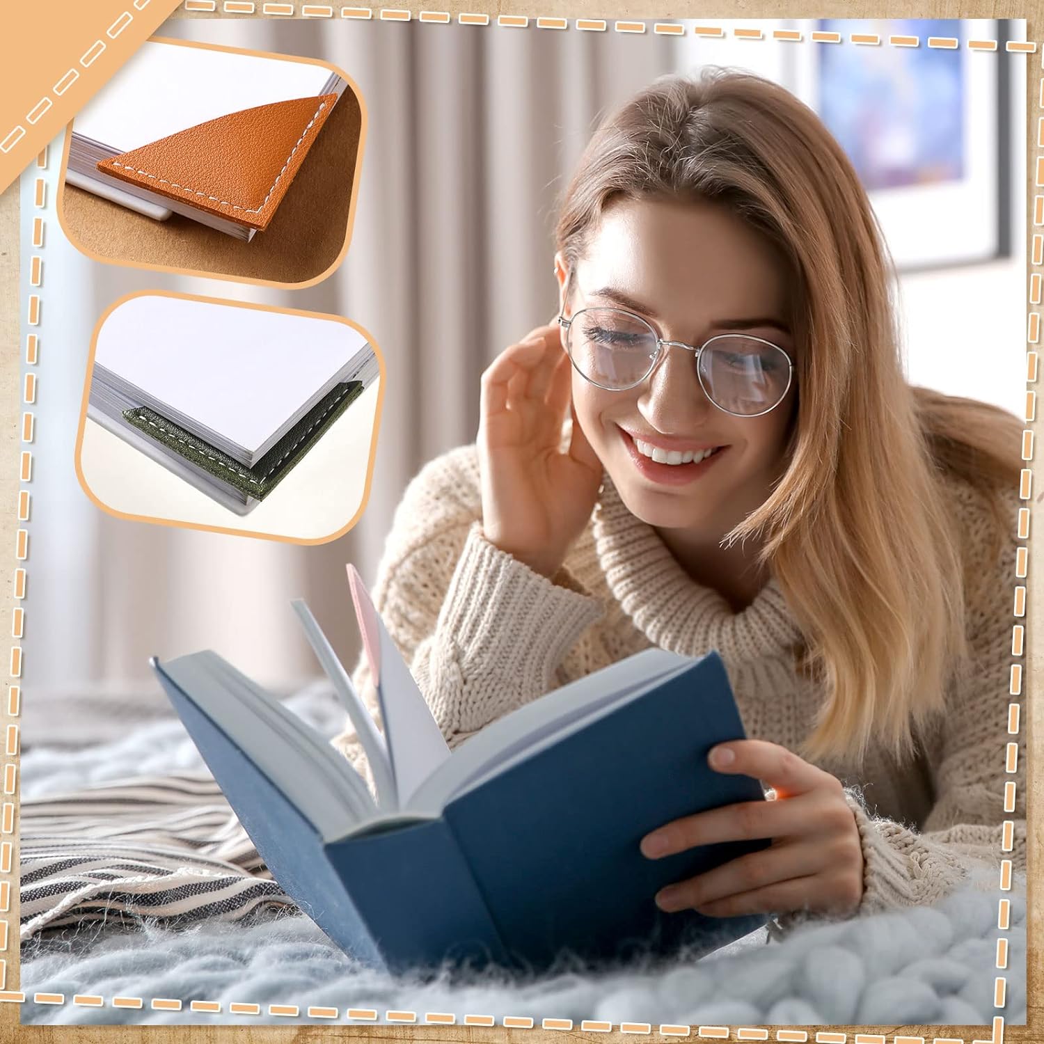 12Pcs Leather Corner Bookmarks for Women Book Lovers Gift Bible