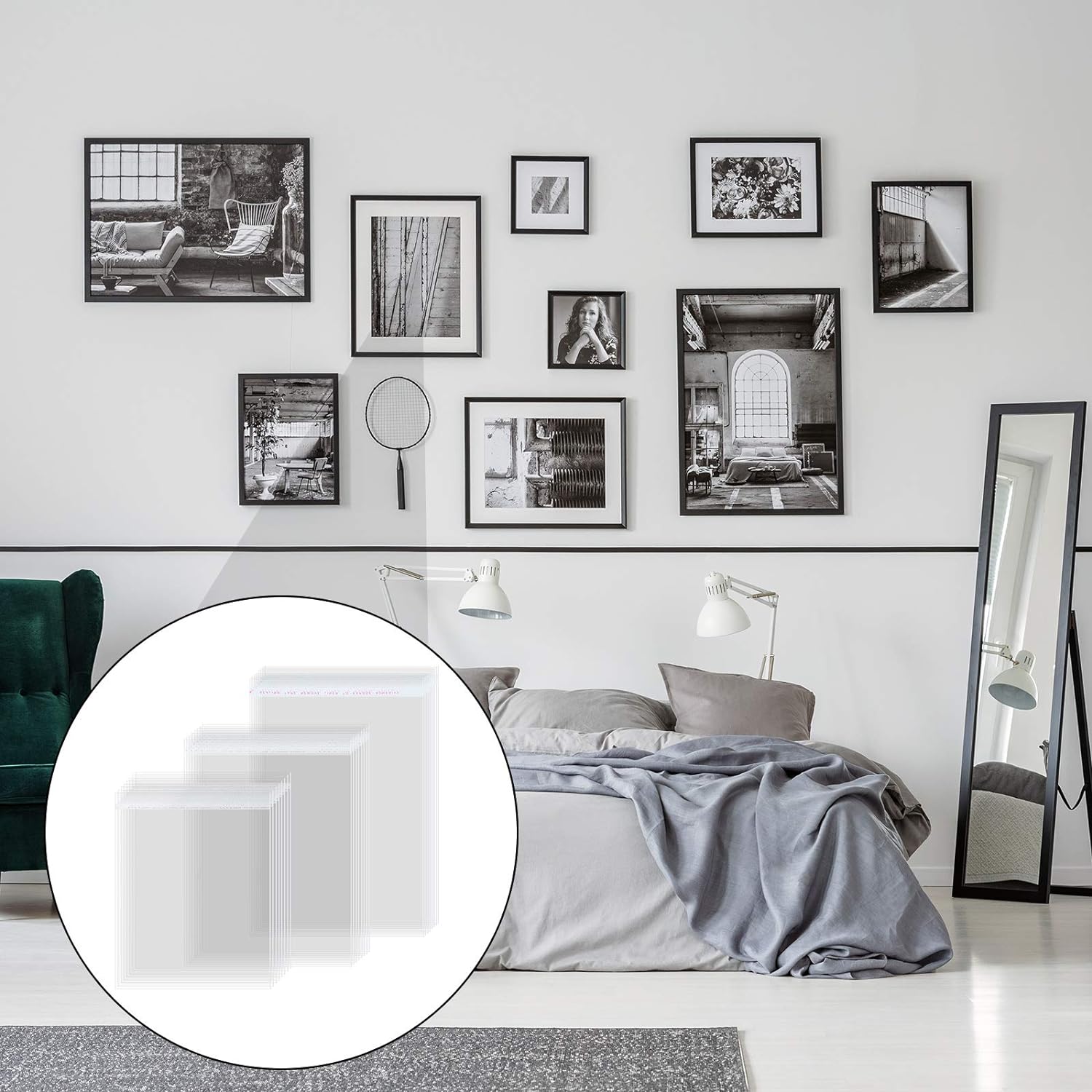 Clear Sleeves Storage Transparent Sealing Bags for Art Photo