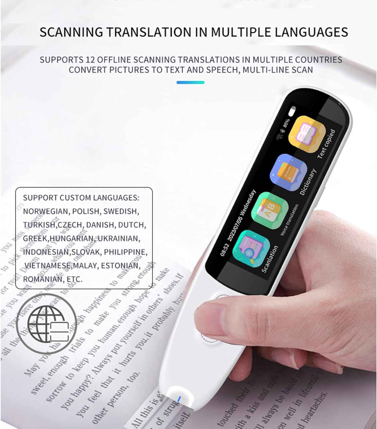 125 Language Digital Translation Scanning Pen Smart Scanner Translator