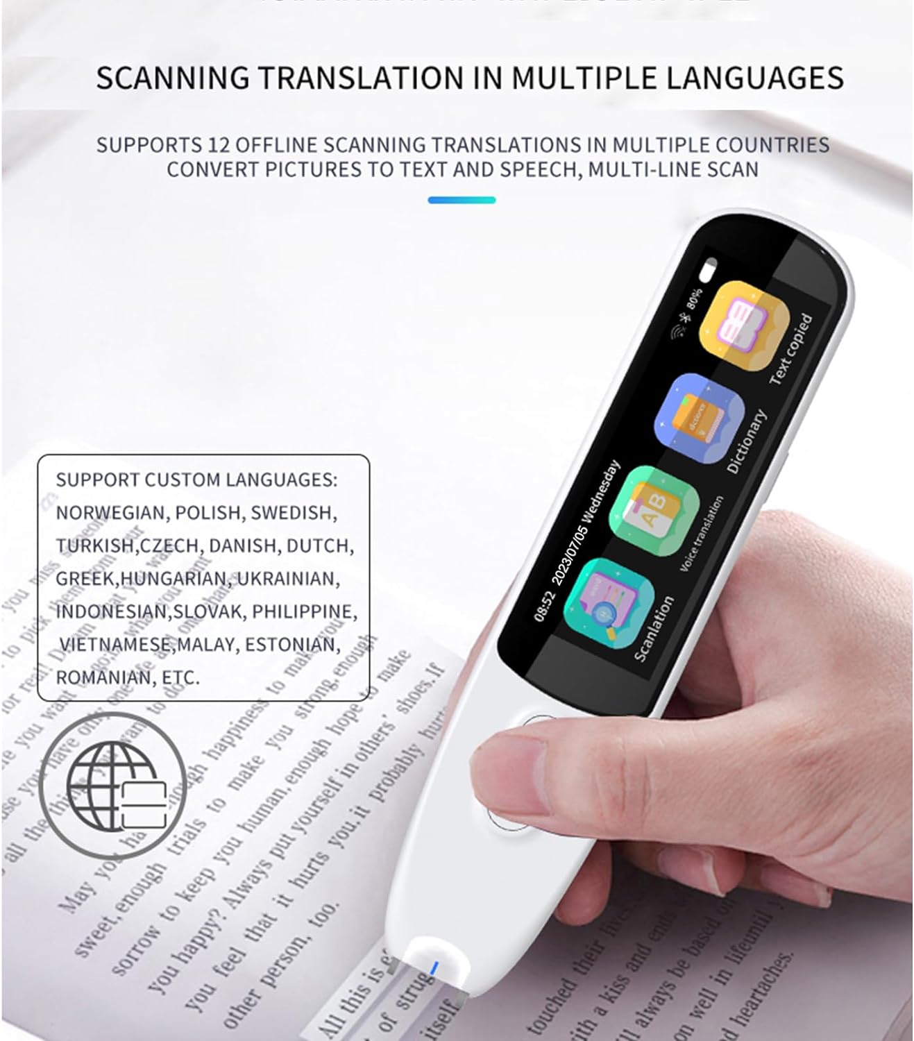 125 Language Digital Translation Scanning Pen Smart Scanner Translator