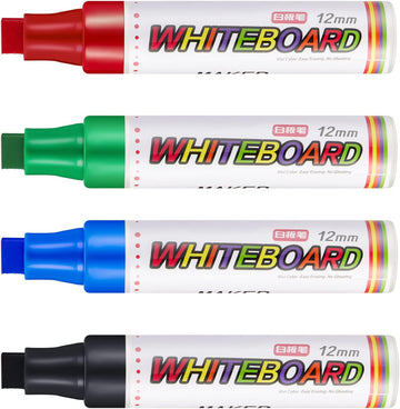 4 Pack Extra Thick Dry Erase Markers WhiteBoard Markers 12mm Big Nib