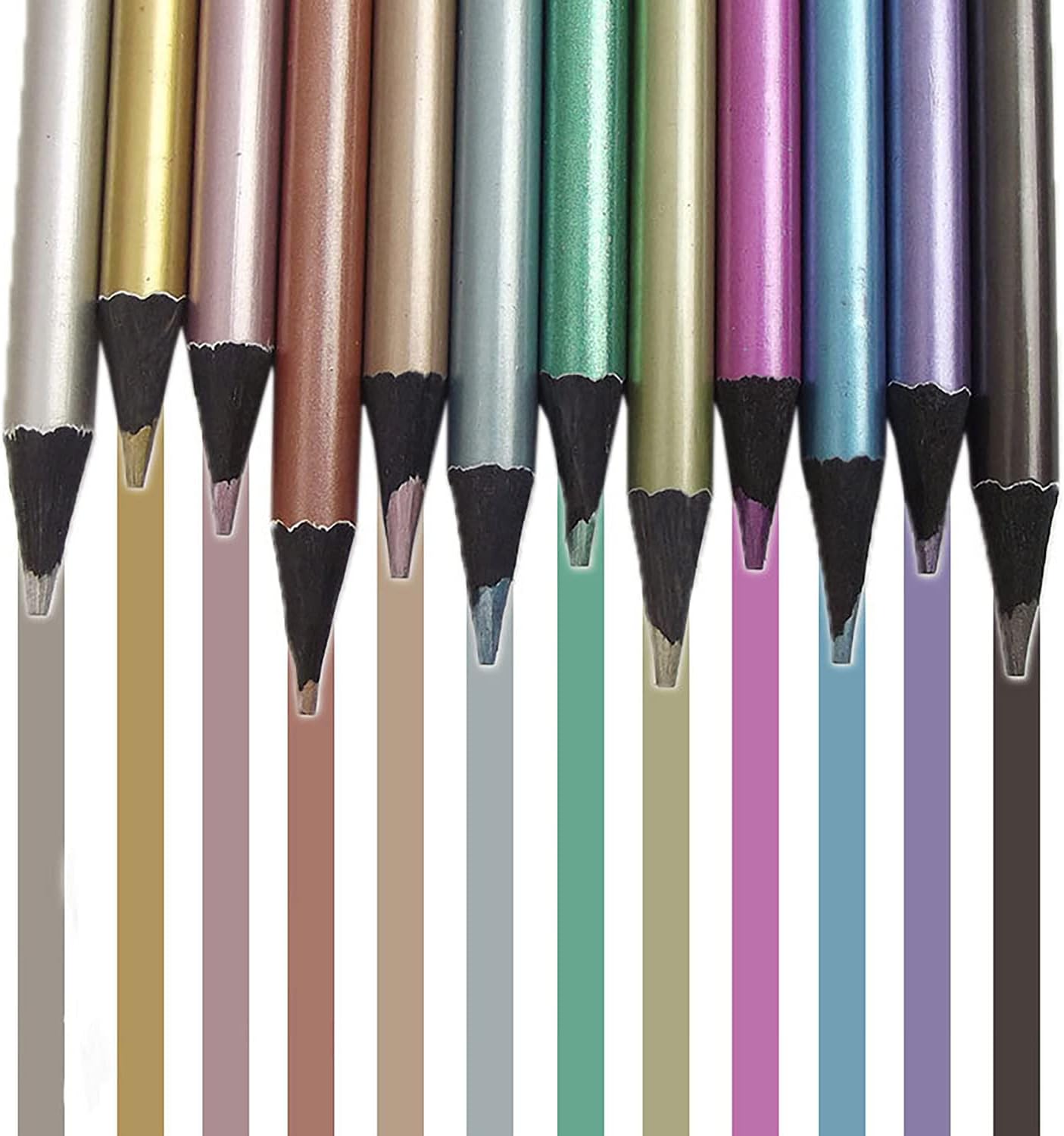 12pcs Metallic Colored Drawing Pencils