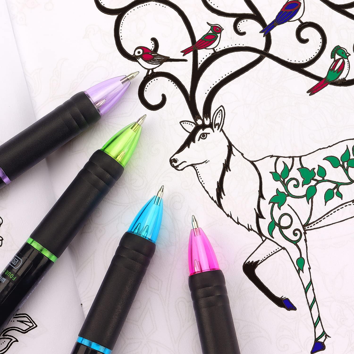 Multicolor Ballpoint Pens 4in1 0.7mm Retractable Gift Pens