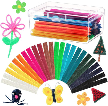 Bendable Wax Craft Sticks for Kids with Plastic Storage Box