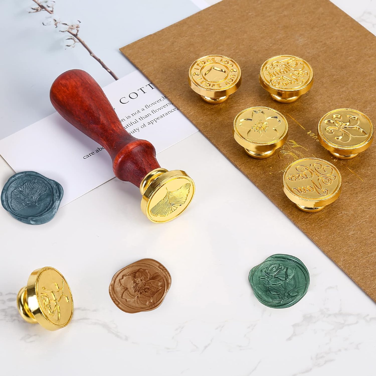 7 Piece Wax Seal Stamp Set