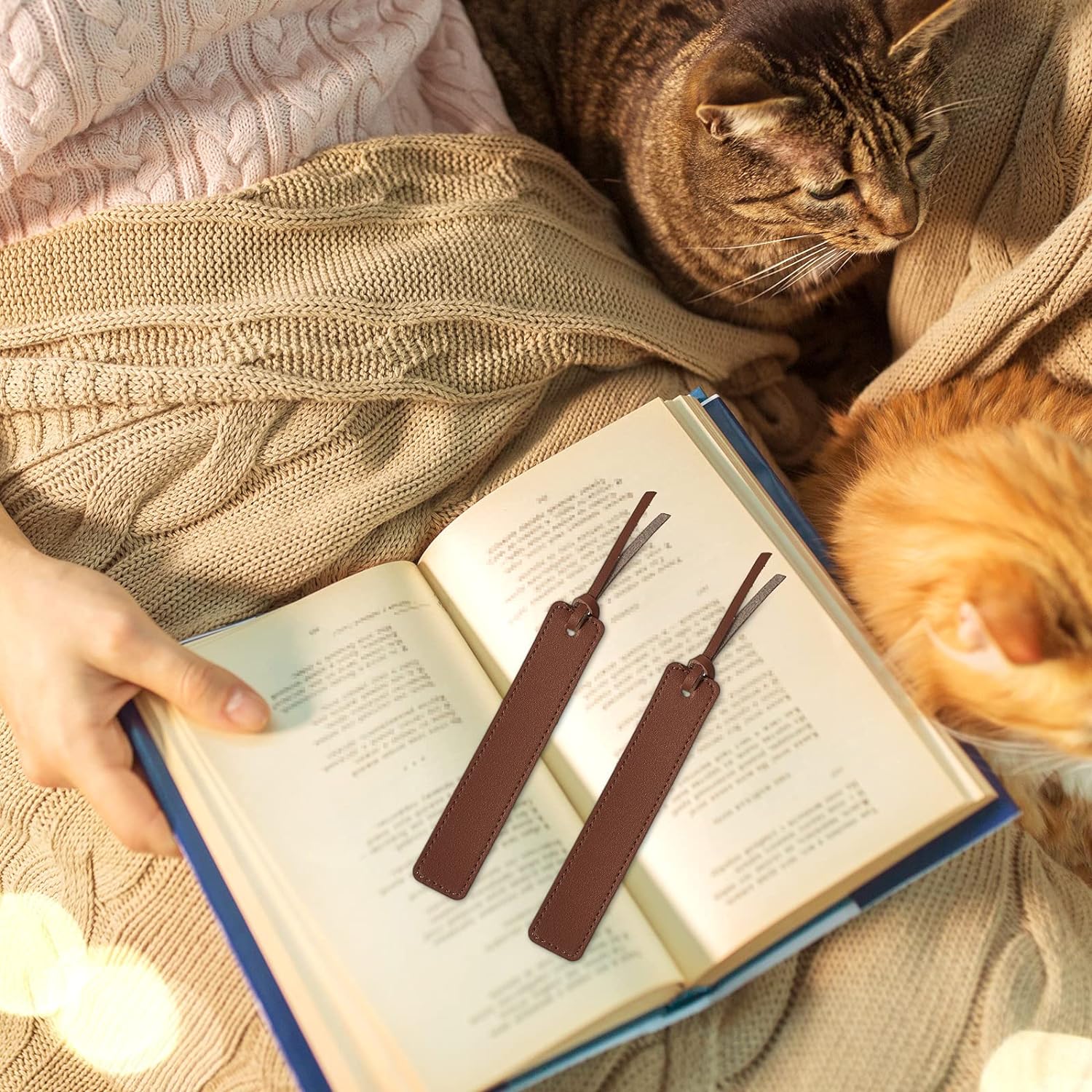 Handmade Genuine Leather Bookmarks 10 Pack