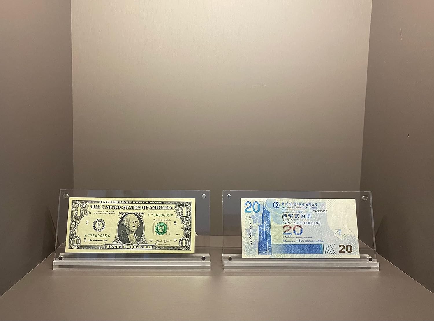 Acrylic Dollar Bill Frame Money Holder 2 Pack