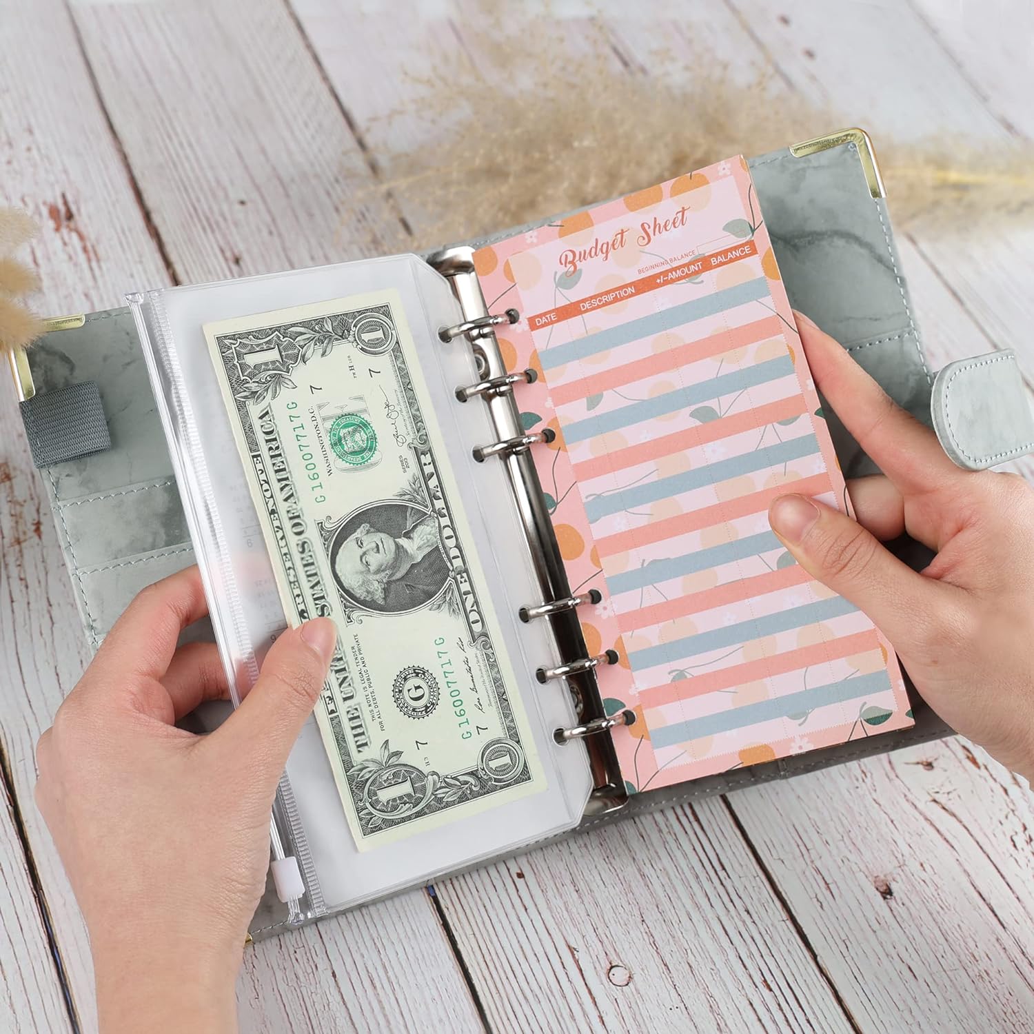 A6 Budget Binder with 12pcs Zipper Cash Envelopes Money Organizer