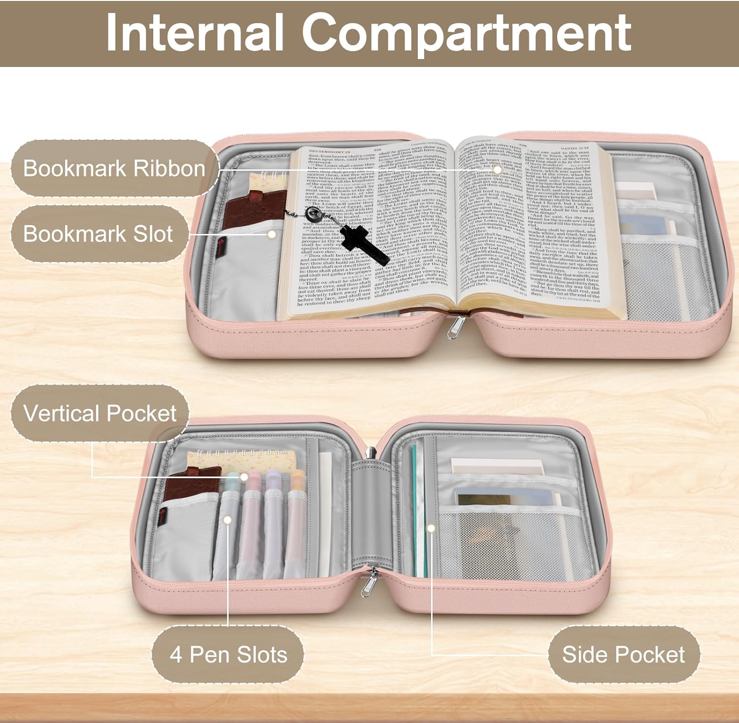 Bible Cover Case,Small Size Church Study Book Carrying Bag