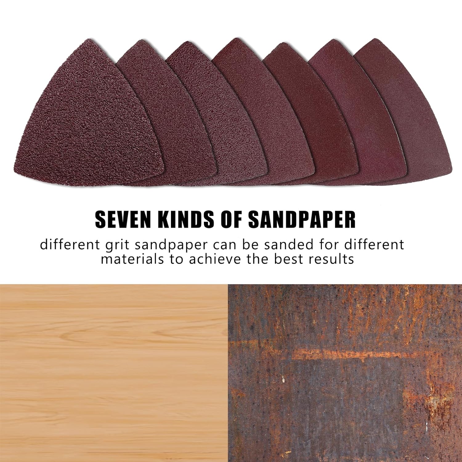 170PCS Hook and Loop Triangle Sandpaper for 3-1/8 Inch