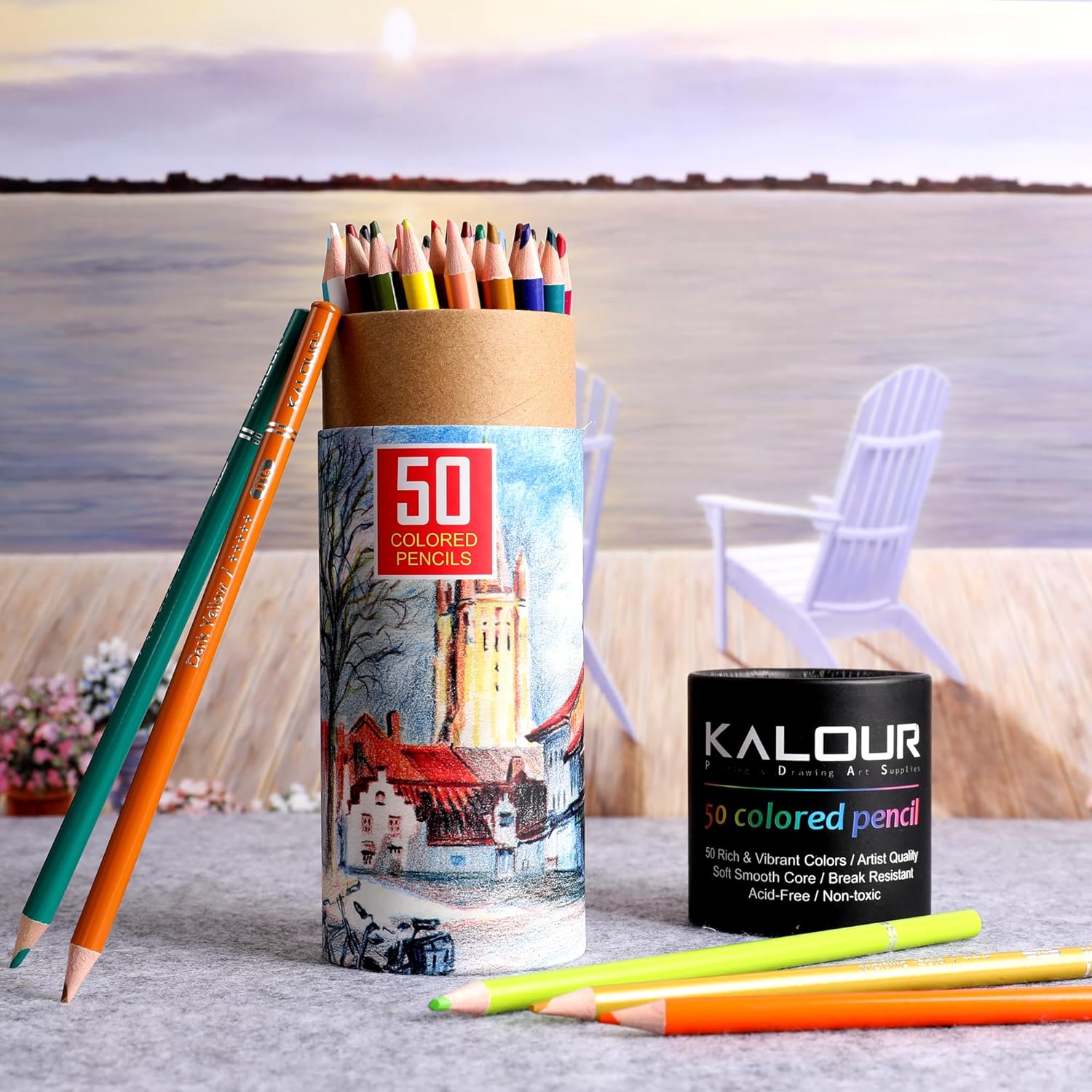 KALOUR Premium Colored Pencils Set 50 Colors