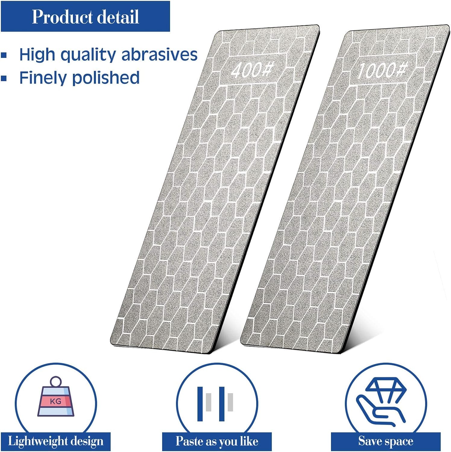 4Pcs Diamond Sharpening Stones (400/600/1000/1200 Grit)