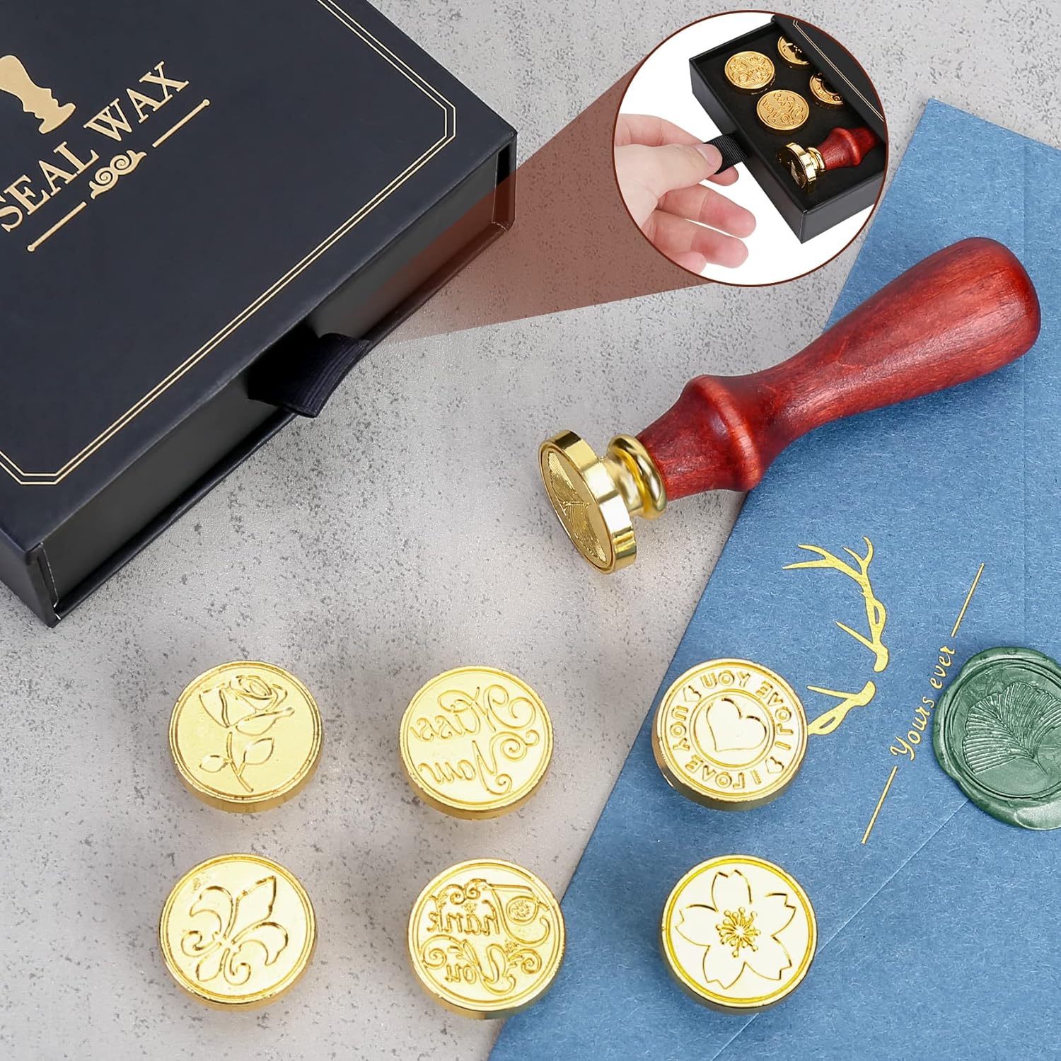 7 Piece Wax Seal Stamp Set