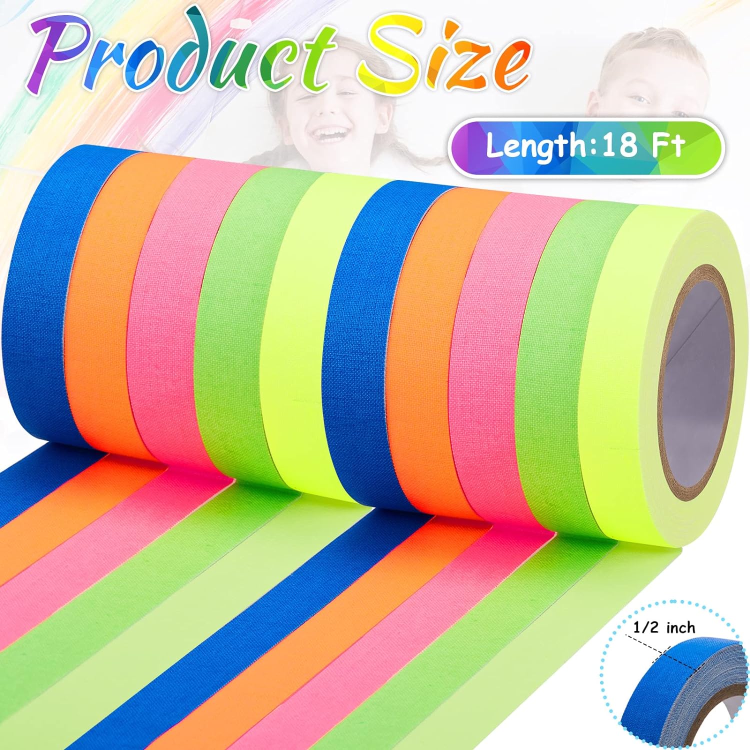 10Pcs Spike Tape Multicolor Bright UV Reflective Tape 15mm x 5m