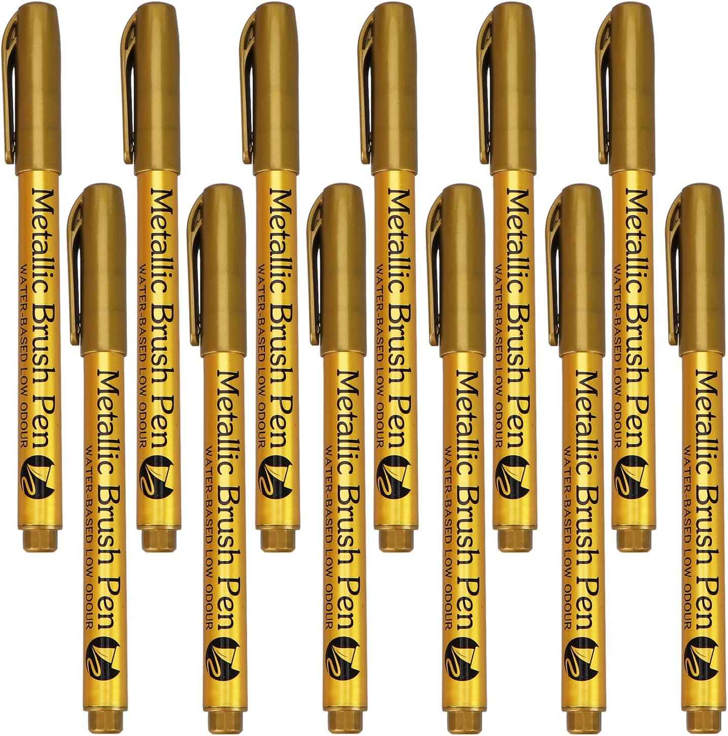12Pcs Metallic Marker Pens, Creatiee Gold & Silver Metallic
