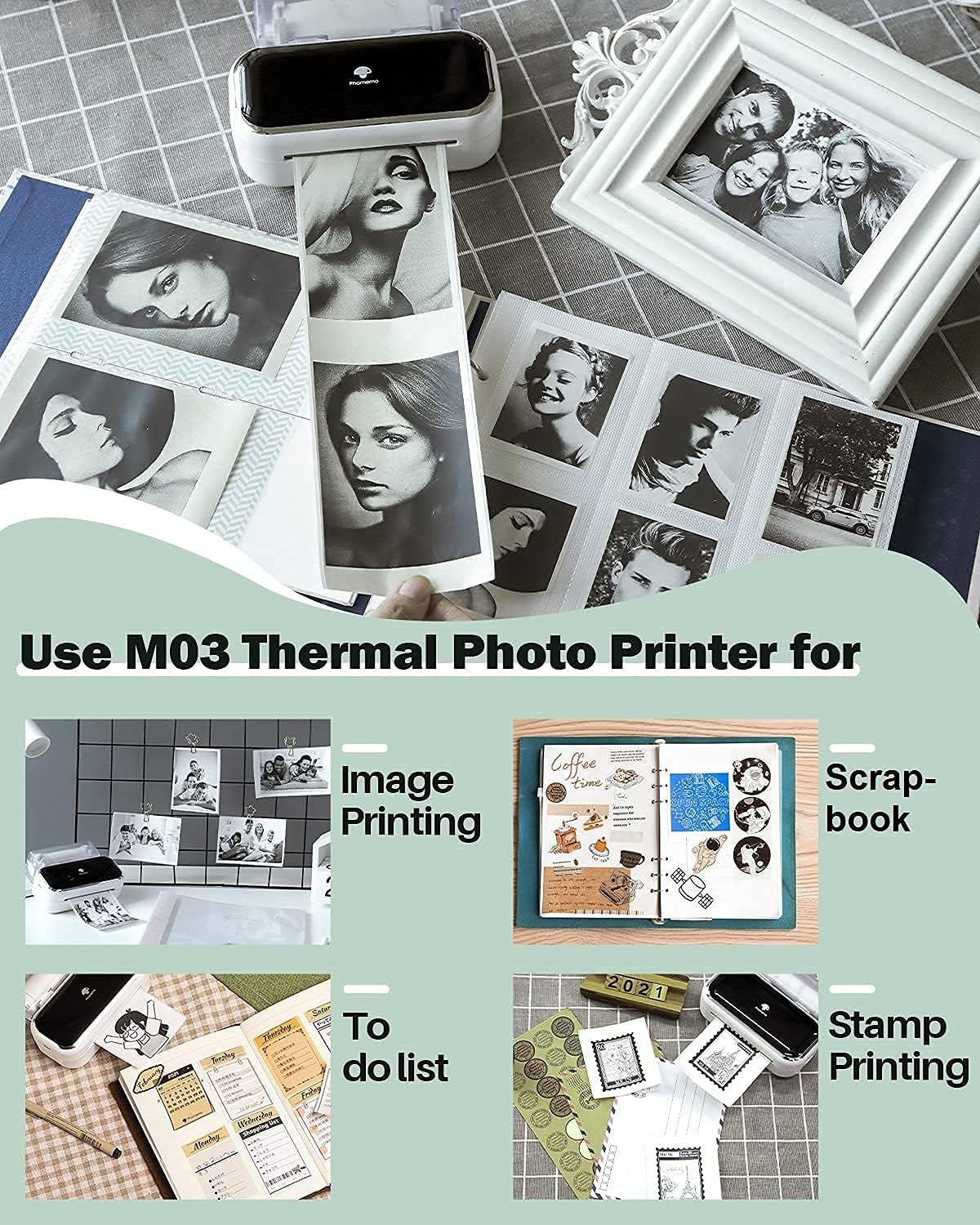 Phomemo M03 Portable Bluetooth Printer for 2-3 Inch Width Thermal Paper