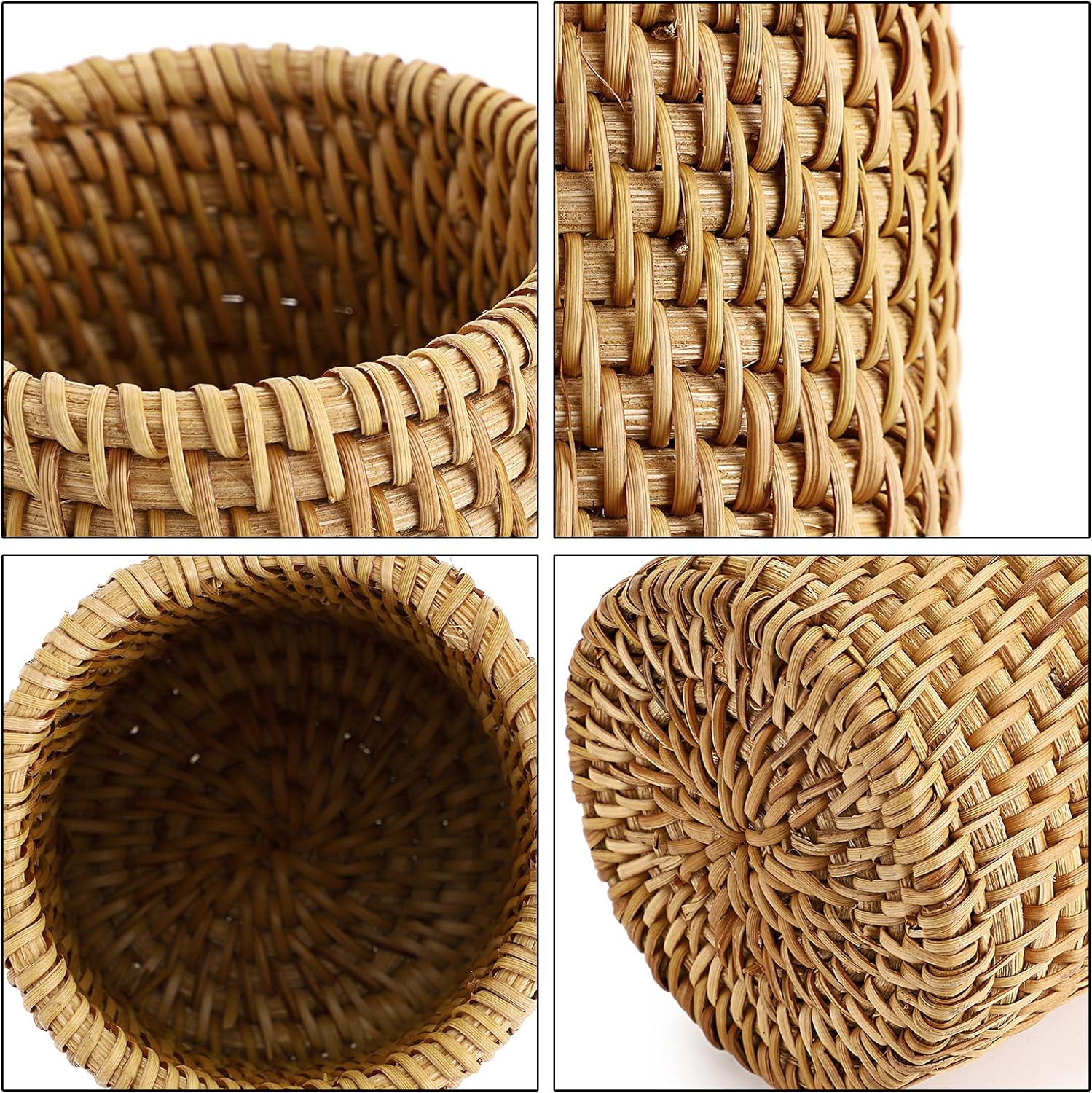 Rattan Pen Cup,Handmade Desk Pencil Holders