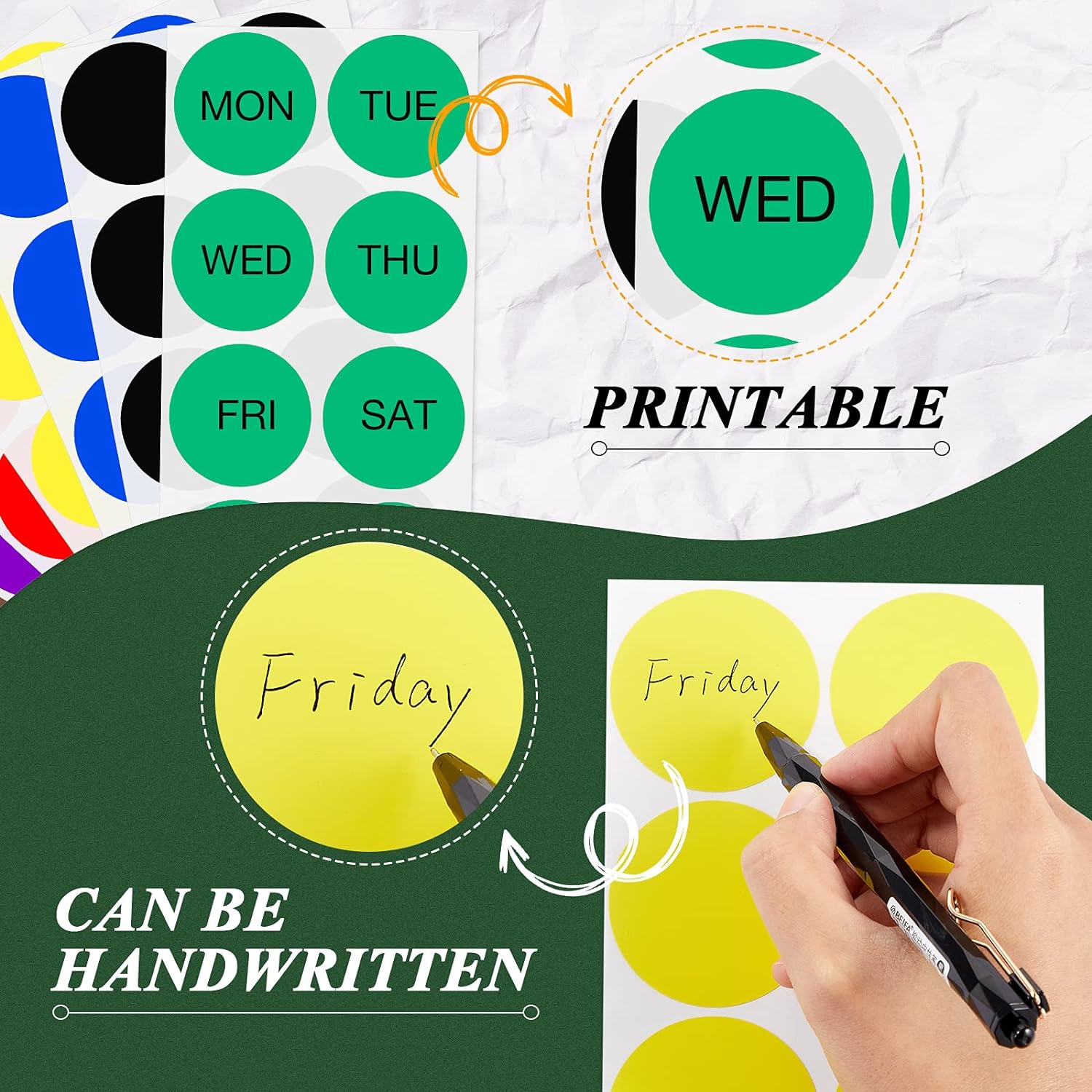2 Inch Round Color Coding Stickers Circle Dot Labels Self-Adhesive