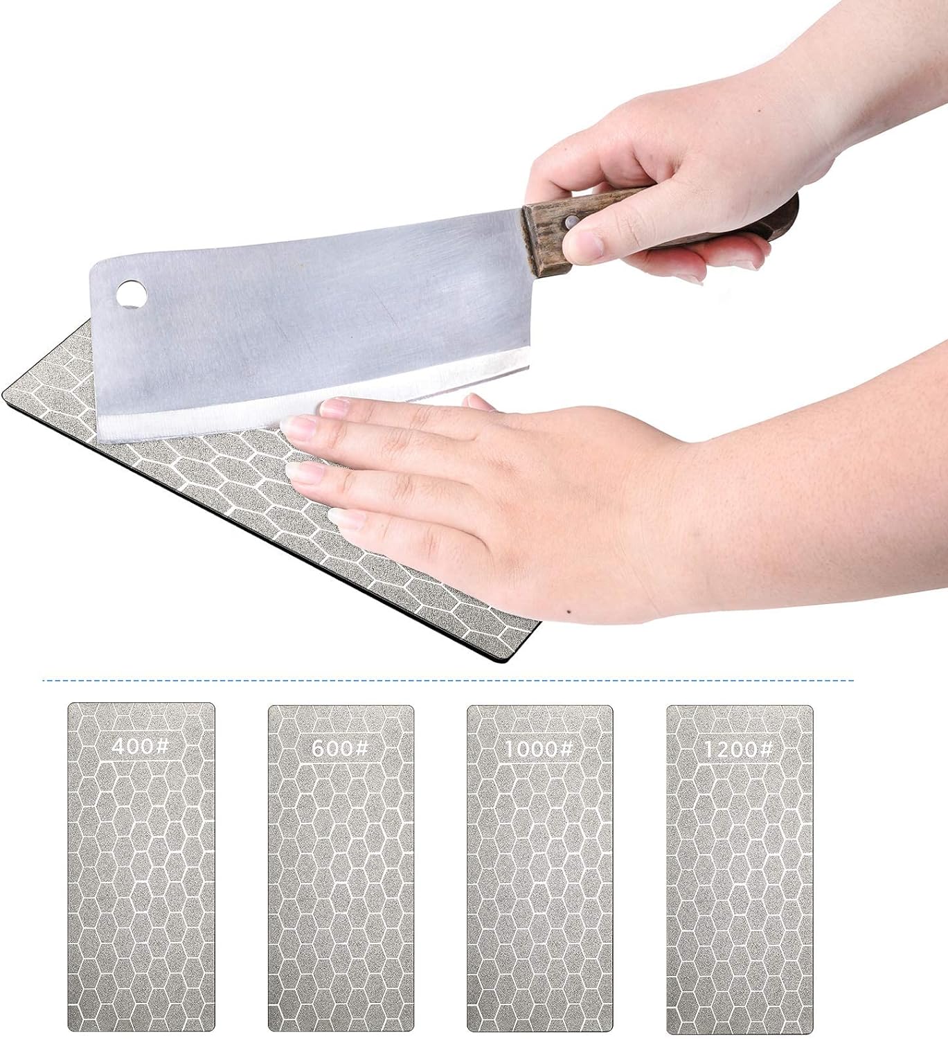 4Pcs Diamond Sharpening Stones (400/600/1000/1200 Grit)