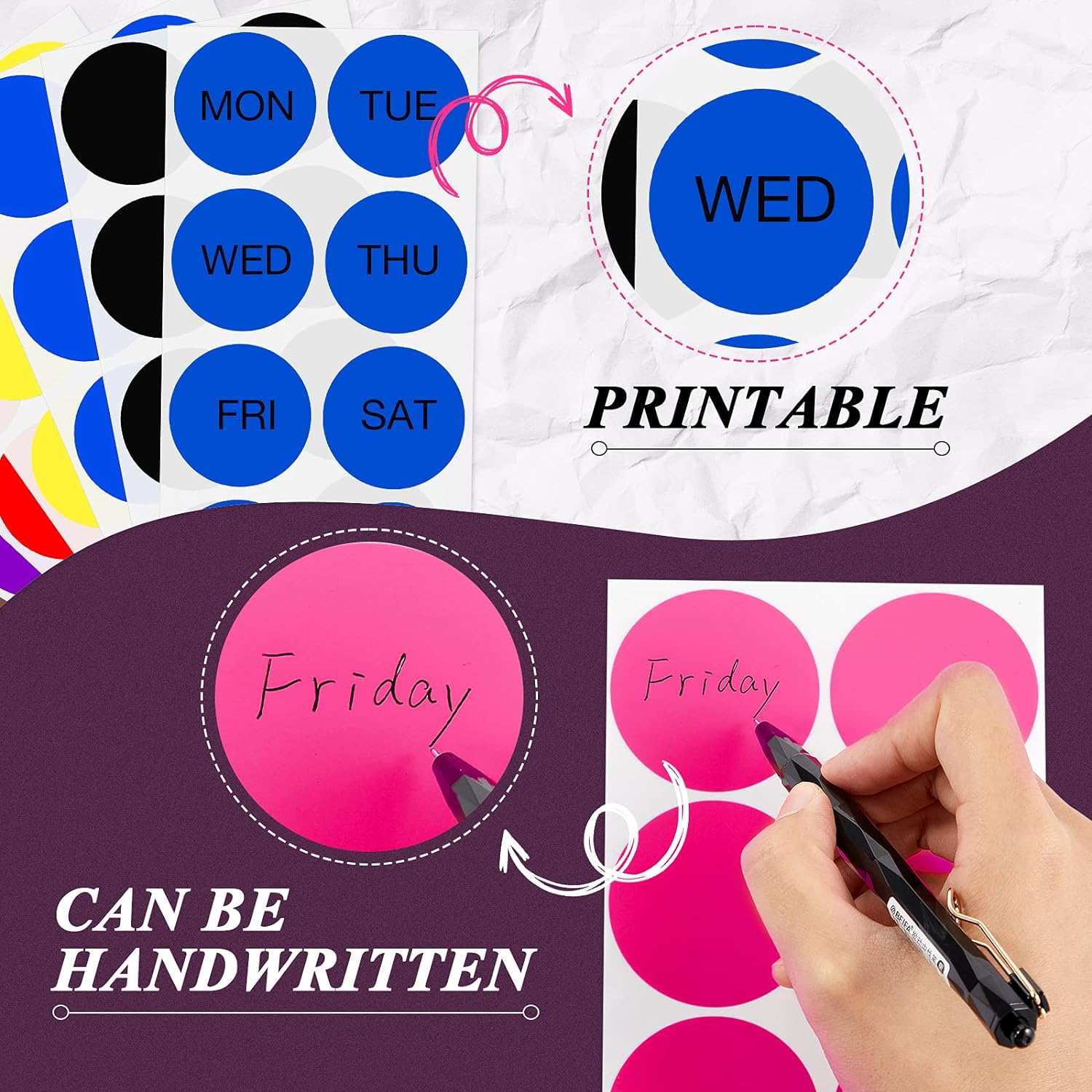 2 Inch Round Color Coding Stickers Circle Dot Labels Self-Adhesive
