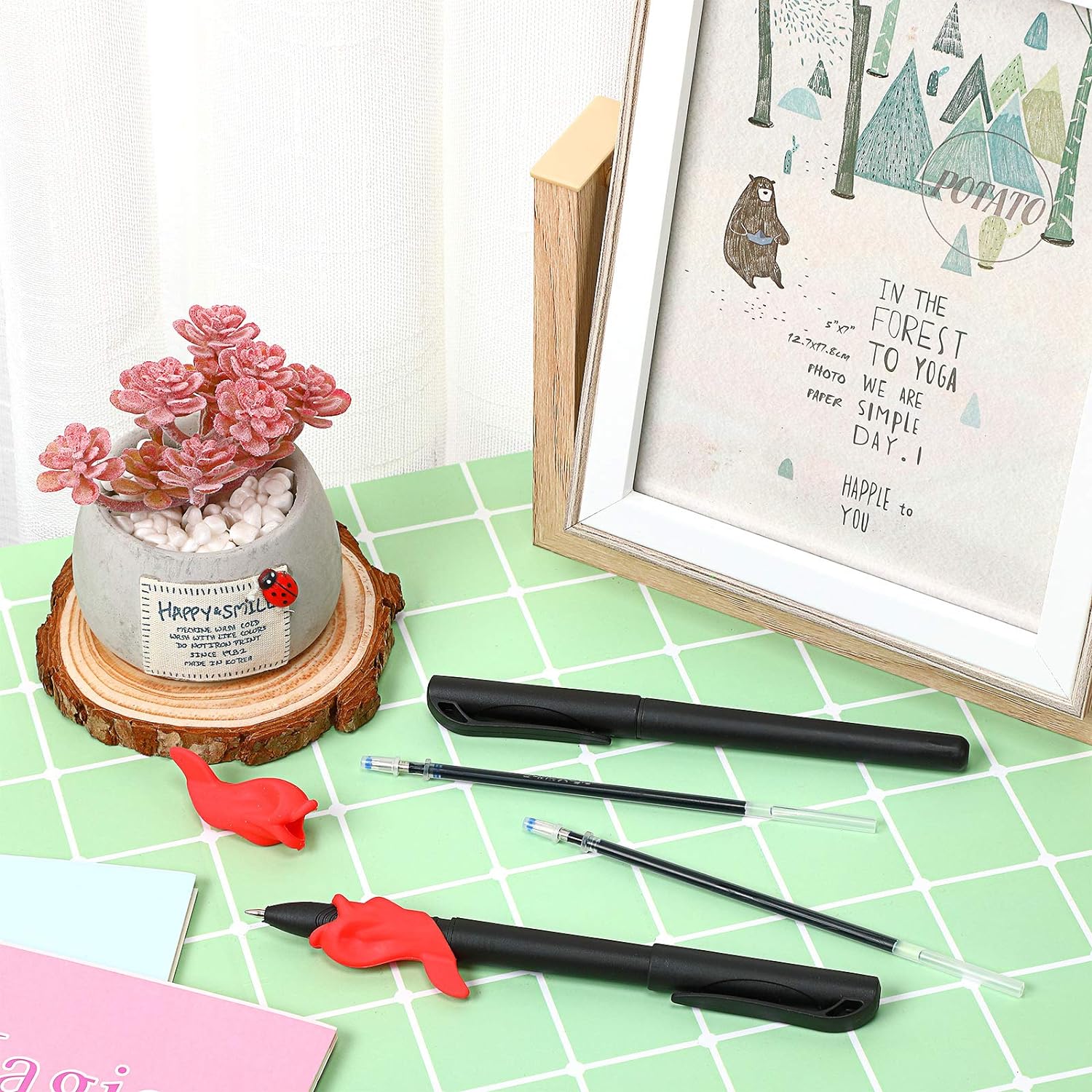 84Pcs Practice Pen Set 12 Ballpoint Pens,60 Refills and 12 Pen Holders