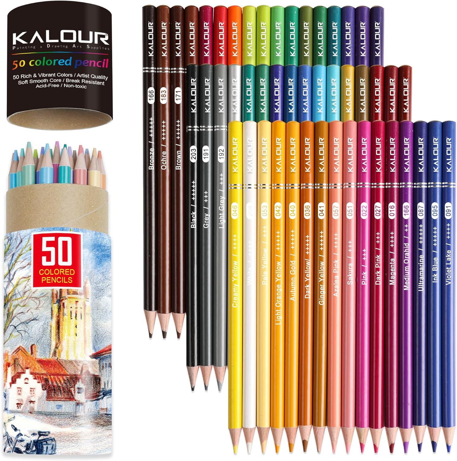 KALOUR Premium färgpennor set 50 färger