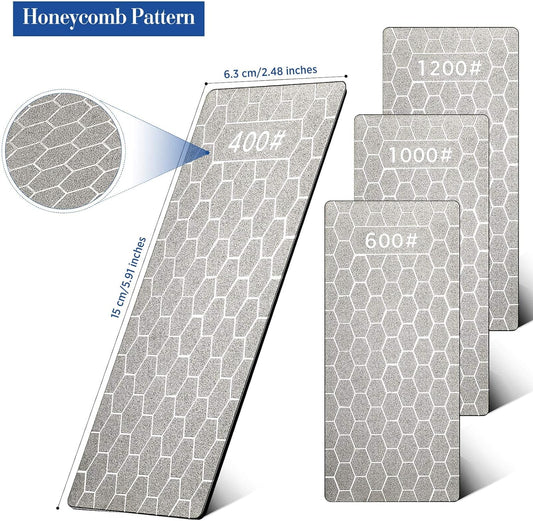4Pcs Diamond Sharpening Stones (400/600/1000/1200 Grit)