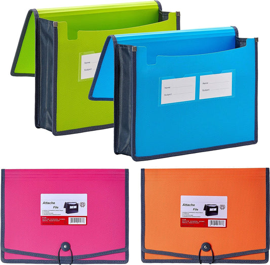 4 Colors Plastic Expanding File Wallet Document Organizer A4 Letter Size - TTpen