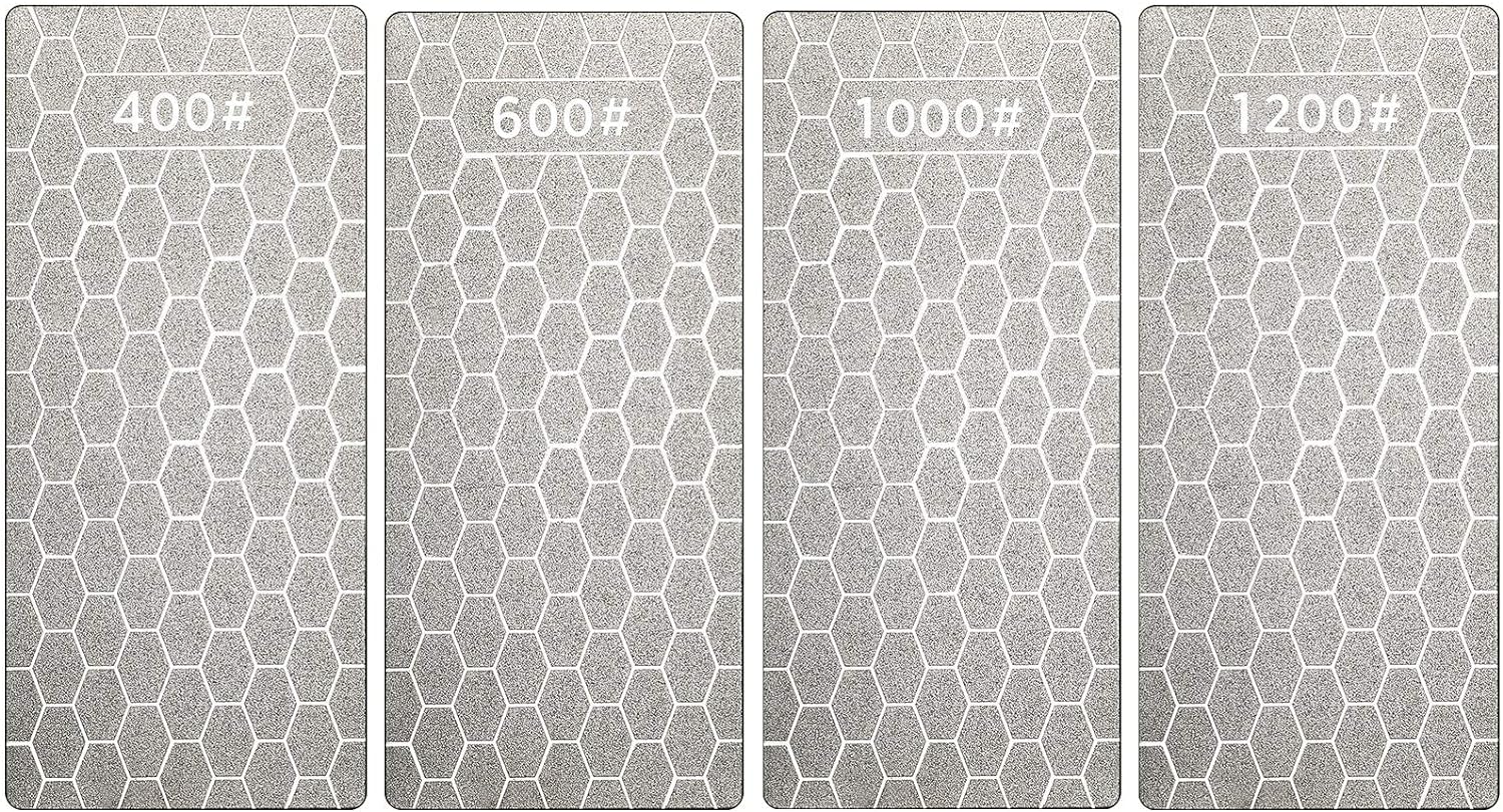 4Pcs Diamond Sharpening Stones (400/600/1000/1200 Grit)