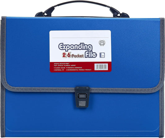 26 Pockets Expanding File Folder with Handle - Letter A4 Paper